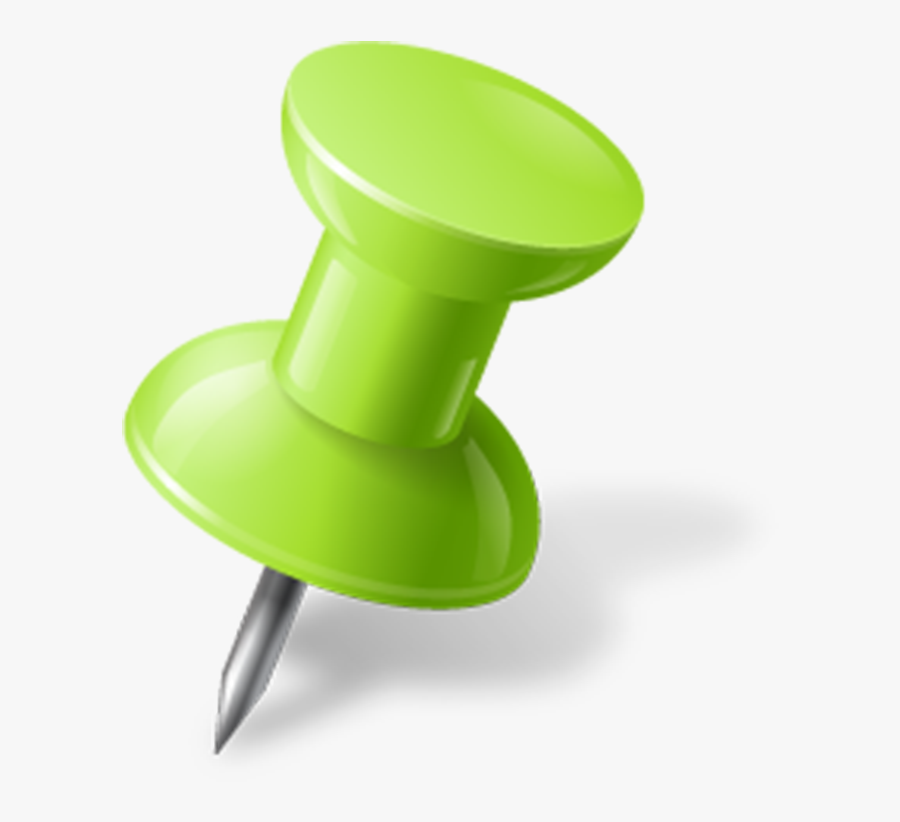Green Right Pushpin - Transparent Background Push Pin Clipart, Transparent Clipart