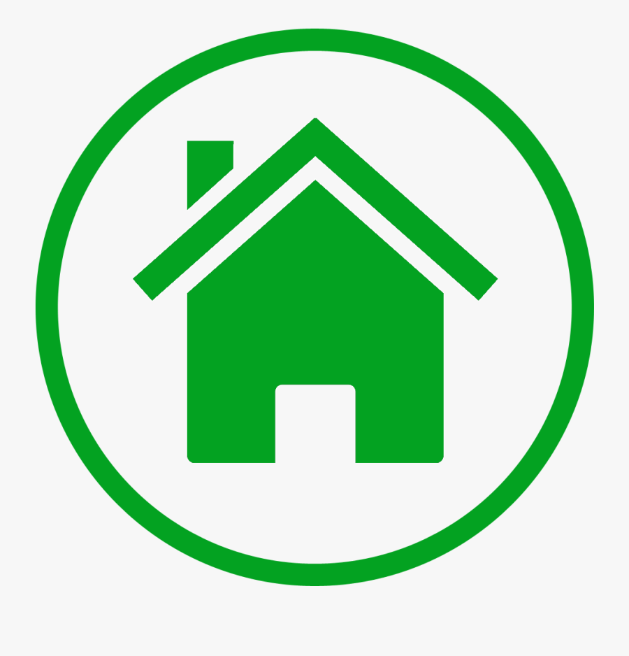 Simple Transparent Background Clipart House - Green Home Button Png, Transparent Clipart