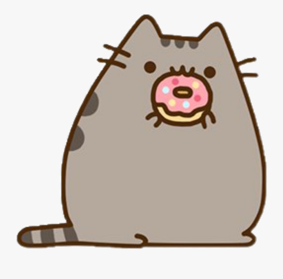 Transparent Push Pin Clipart - Pusheen Eating Donut, Transparent Clipart
