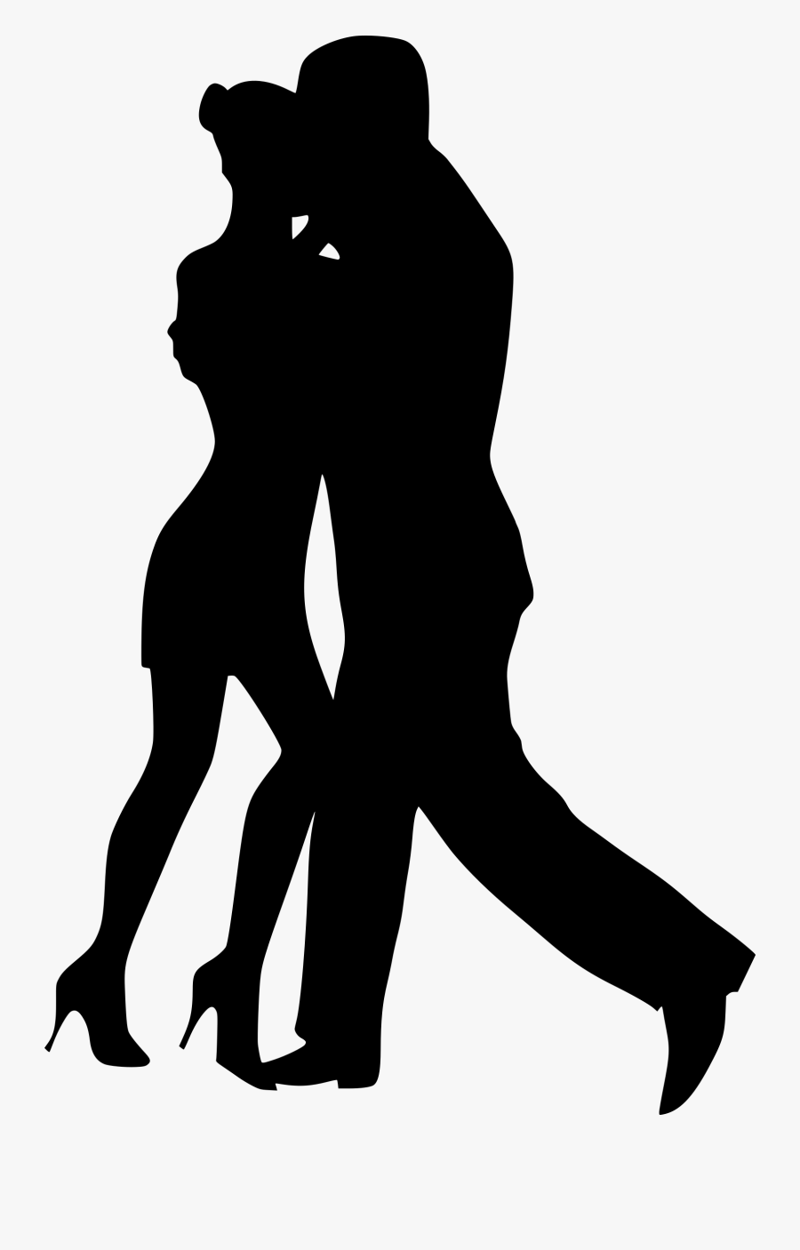 Clipart - Siluetas De Pareja Bailando, Transparent Clipart