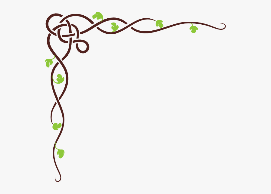 Celtic Vine Brown & Green Svg Clip Arts - Vine Border Clipart, Transparent Clipart