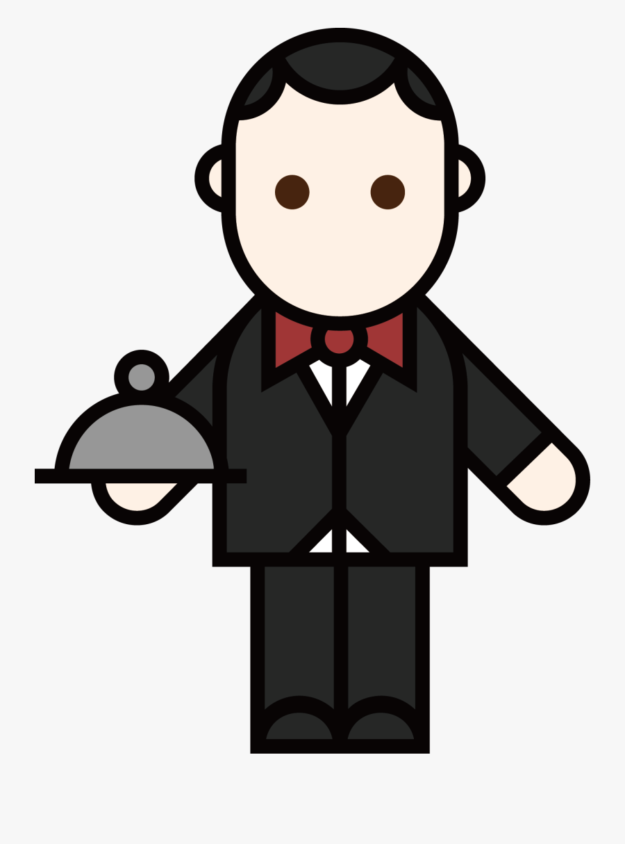 Transparent Waiter Cliparts - Waiter Drawings, Transparent Clipart
