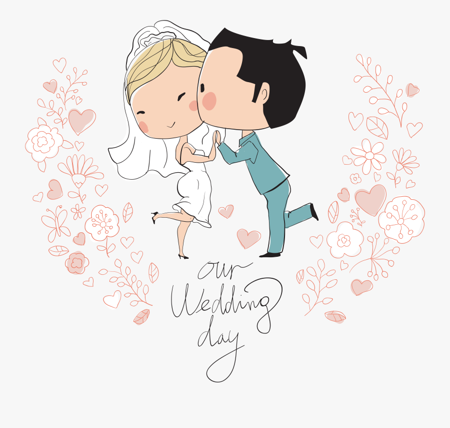 Wedding Illustration Bridegroom Characters Invitation, Transparent Clipart