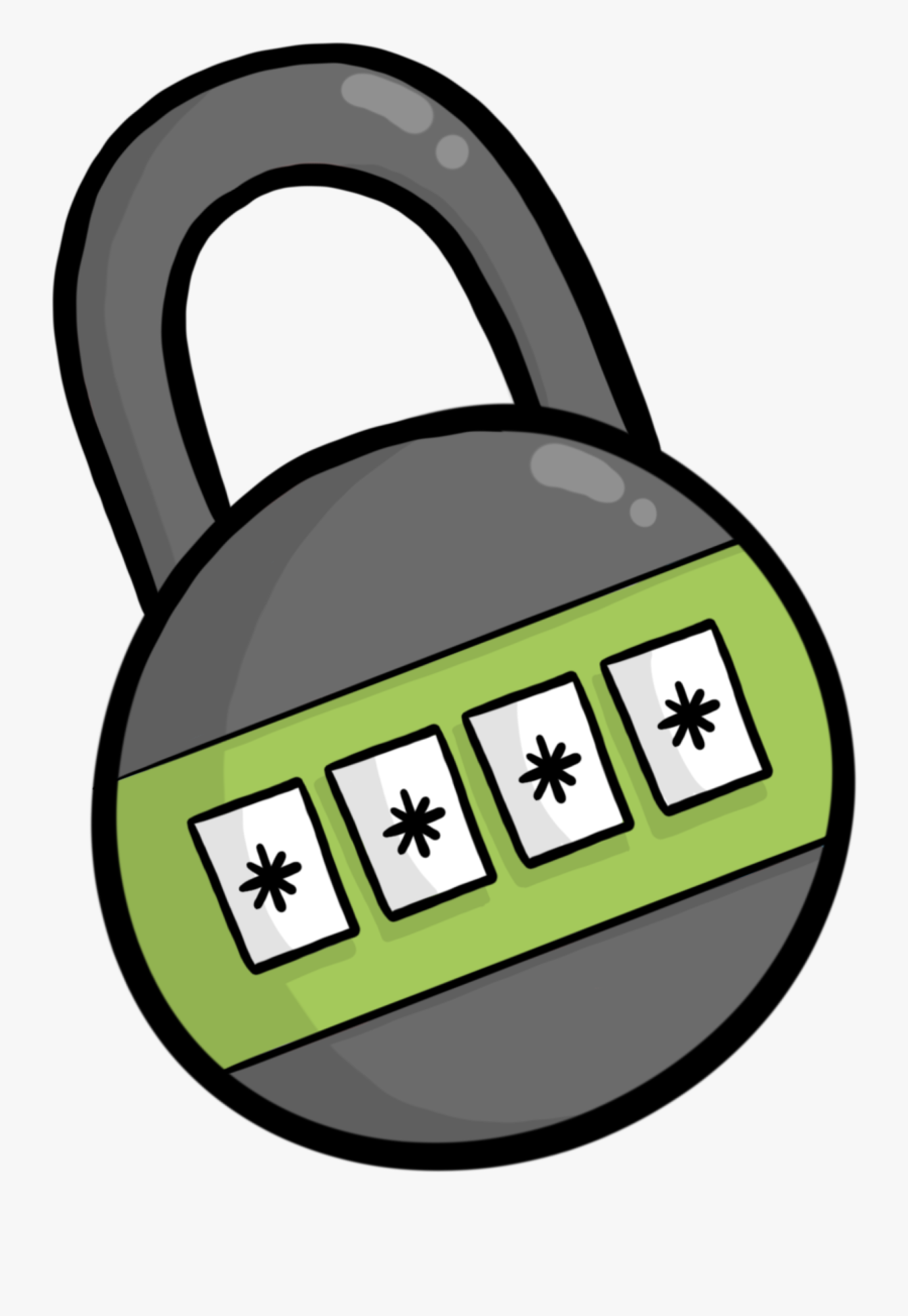 Padlock In Green And Grey With An Unknown Code With, Transparent Clipart
