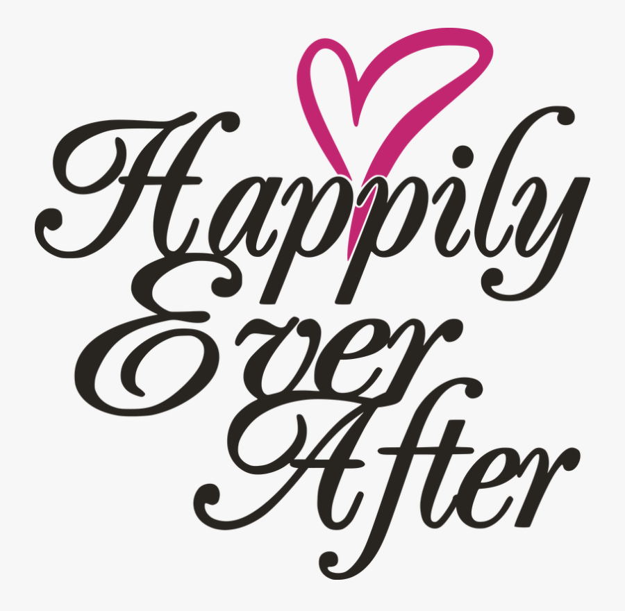 Happily Ever After Love Birds Bride Groom Mr & Mrs - Calligraphy, Transparent Clipart