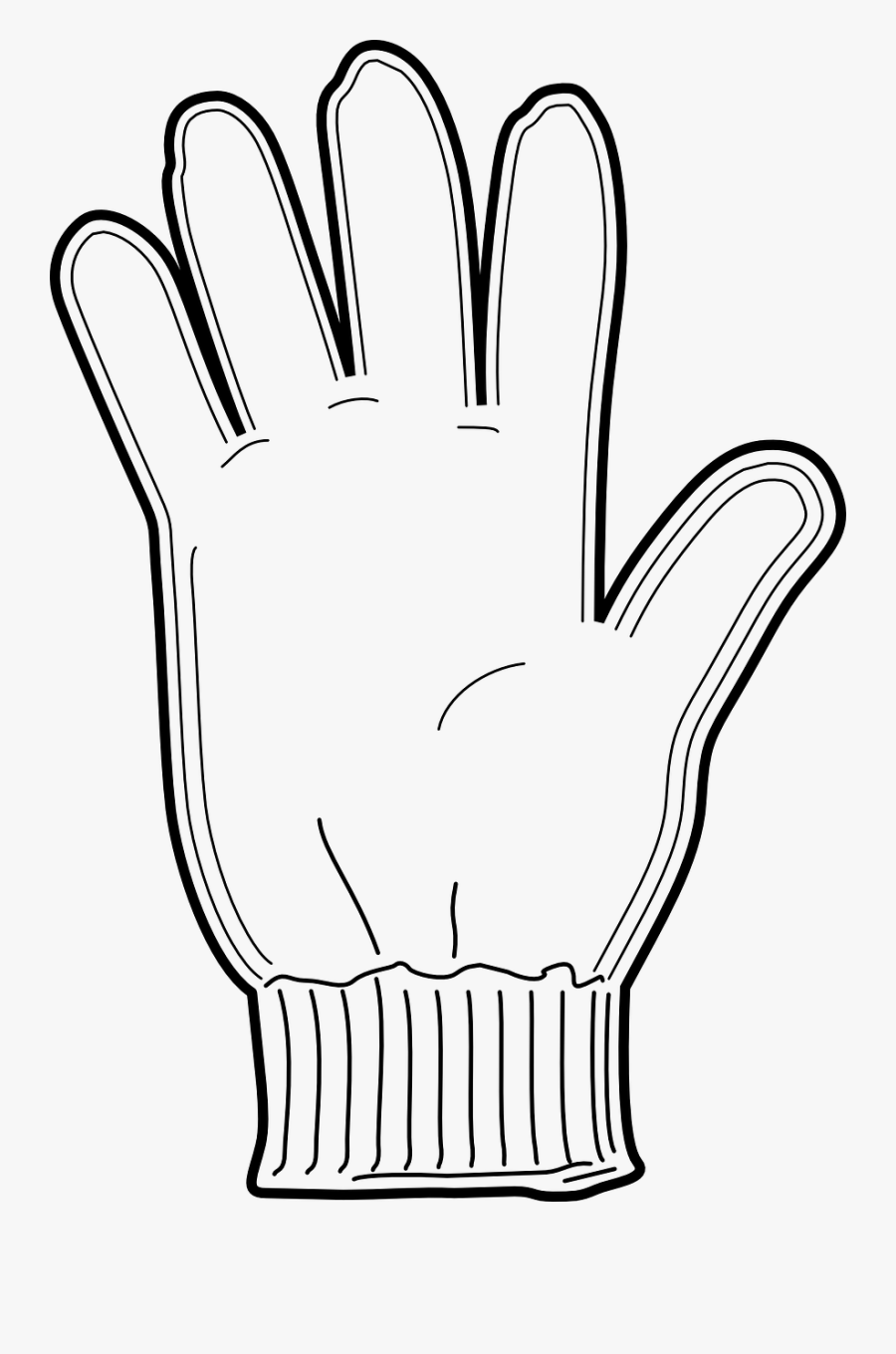 Mittens Clipart Black And White - Glove Clipart Black And White, Transparent Clipart