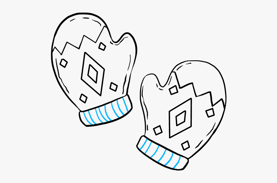 How To Draw Mittens - Mittens Drawing, Transparent Clipart