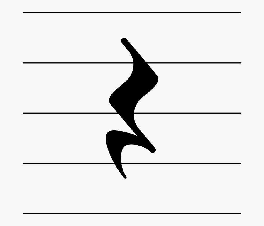 Rests On Stave 06 Crotchet - Crotchet Rest On Stave, Transparent Clipart