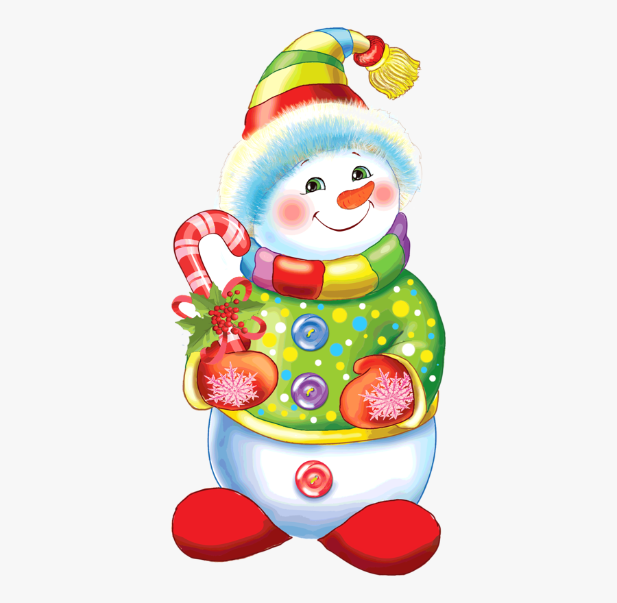 Colorful Snowman, Transparent Clipart