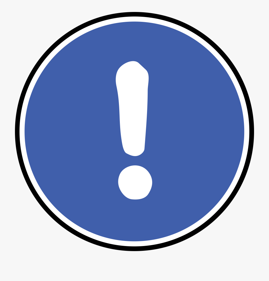 Exclamation Mark Blue In A Circle - Obligation Clipart, Transparent Clipart