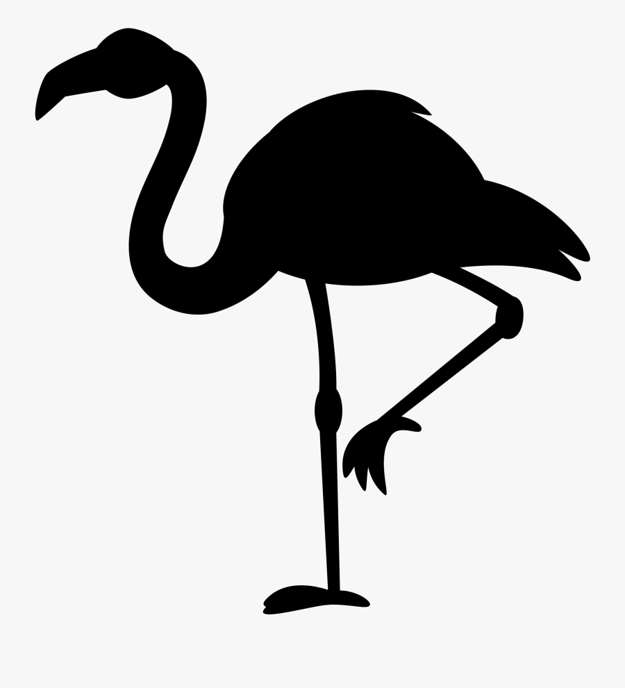 Phoenicopterus Black White Clip Art - Flamingo Black Without Background, Transparent Clipart