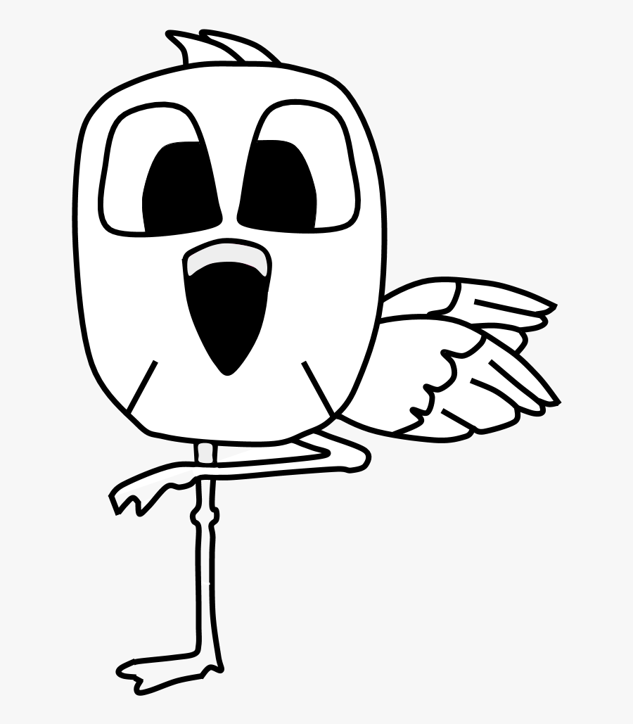 Transparent Flamingo Black And White Clipart - Cartoon, Transparent Clipart