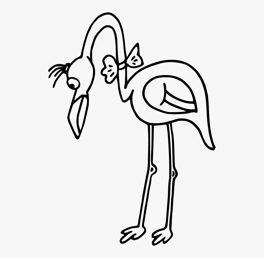 How To Set Use Flamand Black White Svg Vector - Sad Flamingo, Transparent Clipart