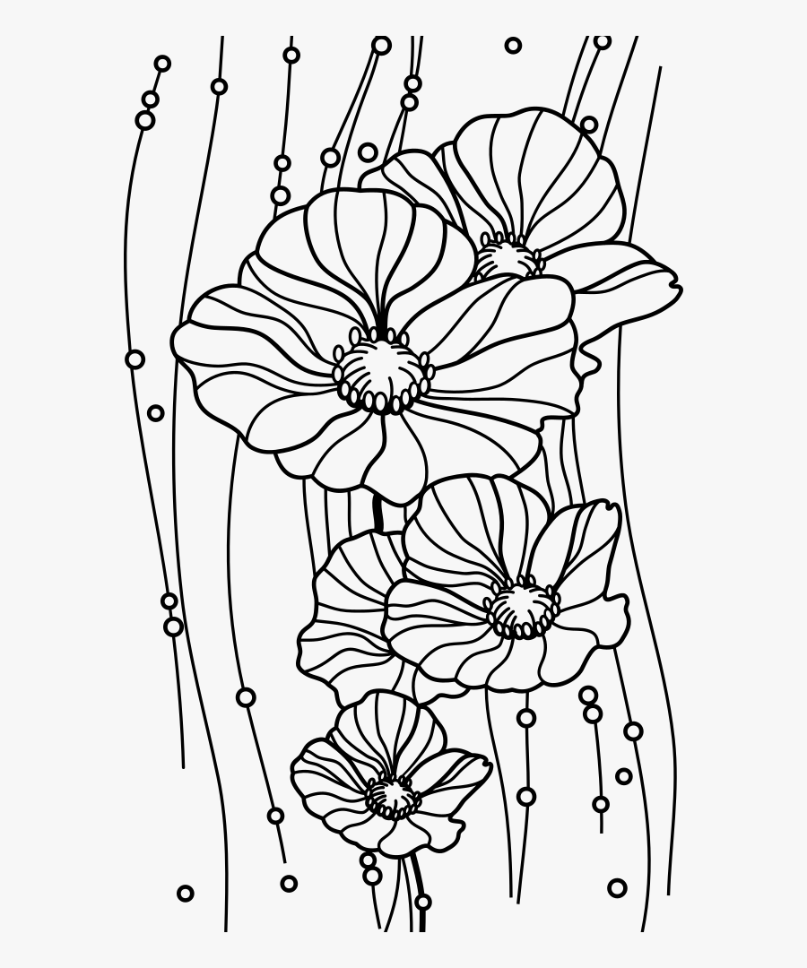Transparent Flowers Vintage Vector Png - Vintage Flowers Black And White Clipart, Transparent Clipart