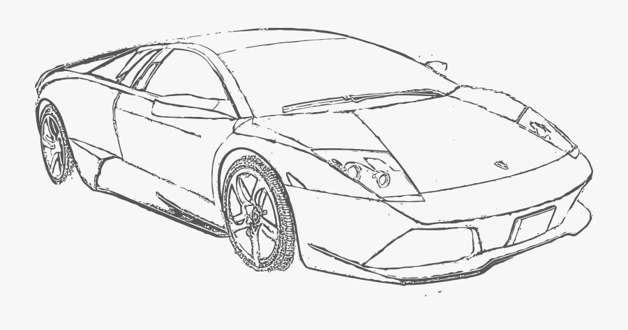 Lamborghini Clipart Lamborghini Huracan - Lamborghini Huracan Line Drawing, Transparent Clipart