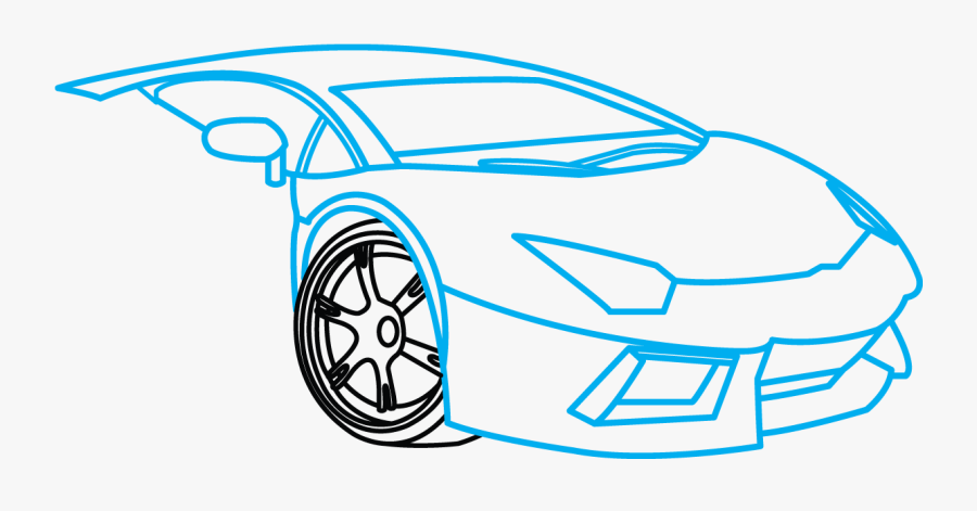 Lamborghini Aventador Step-by - Lamborghini Easy How To Draw A Cool Car, Transparent Clipart