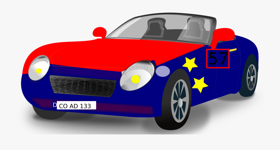 Red And Blue Car, Transparent Clipart