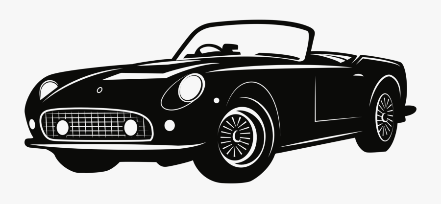 Transparent Classic Car Clipart Black And White - Transparent Background Car Png Clipart, Transparent Clipart