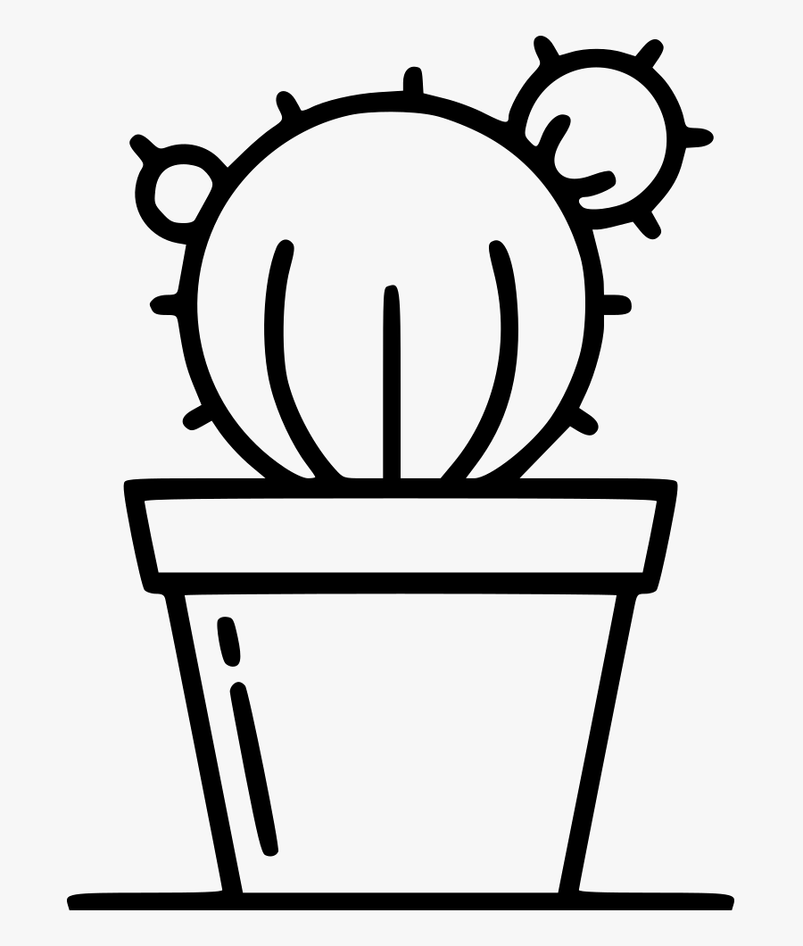 Disegni Cactus Da Colorare - Black And White Cactus Clip Art Free, Transparent Clipart