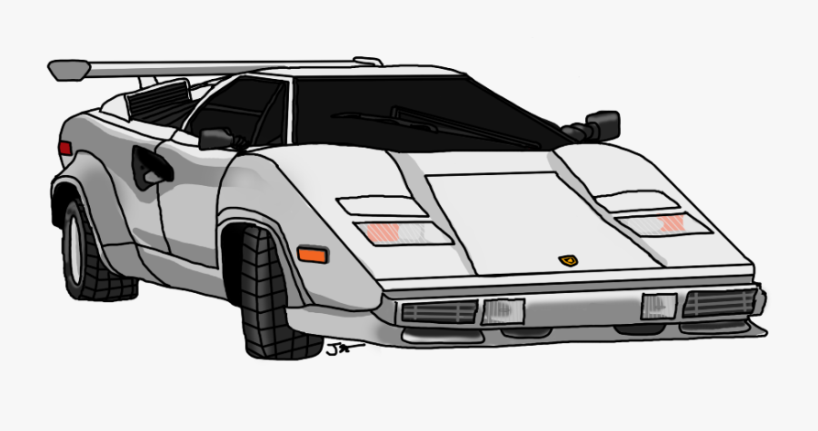 Clip Art Lambo Drawing - Lamborghini Countach, Transparent Clipart