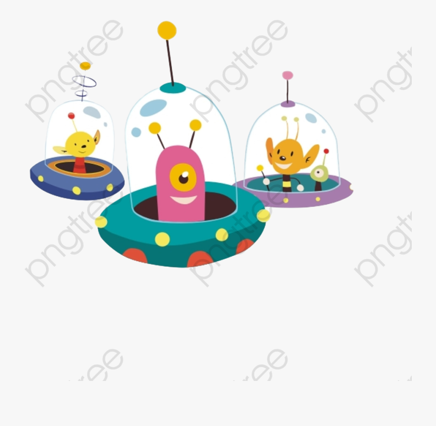 Spaceship Cartoon Png Transparent - Alien In Spaceship Clipart, Transparent Clipart