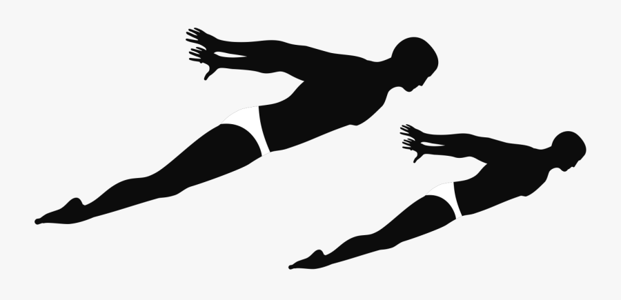 Swimming Png - Silhouette People Swimming Png, Transparent Clipart