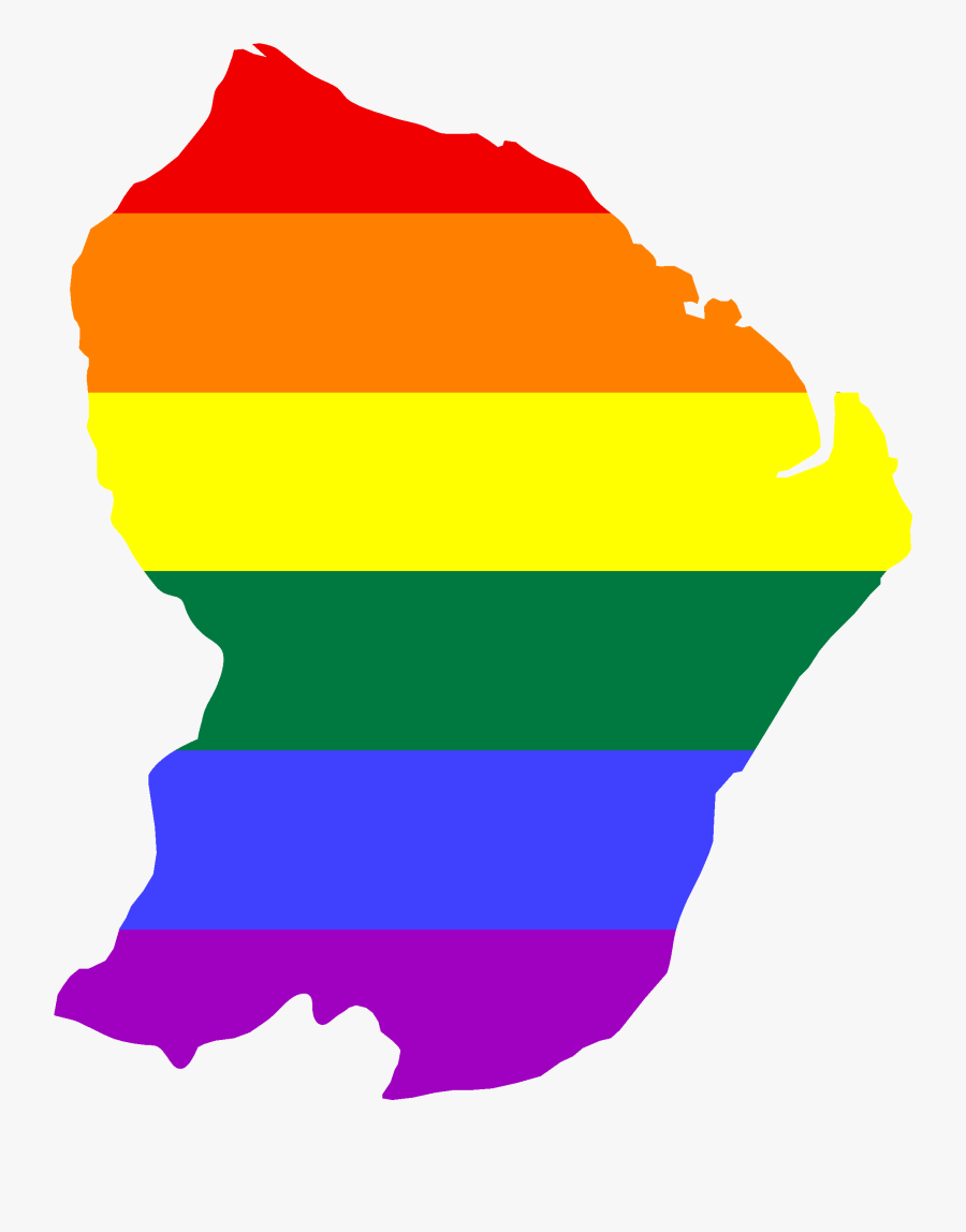Lgbt Flag Map Of French Guiana Clipart , Png Download - Map And Flag Of French Guiana, Transparent Clipart