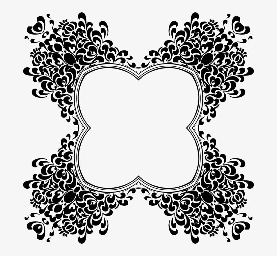 Heart,love,symmetry - Vintage Clipart Flowers Black And White, Transparent Clipart