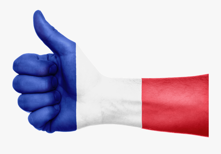 Hand France Flag - French Flag Hand, Transparent Clipart