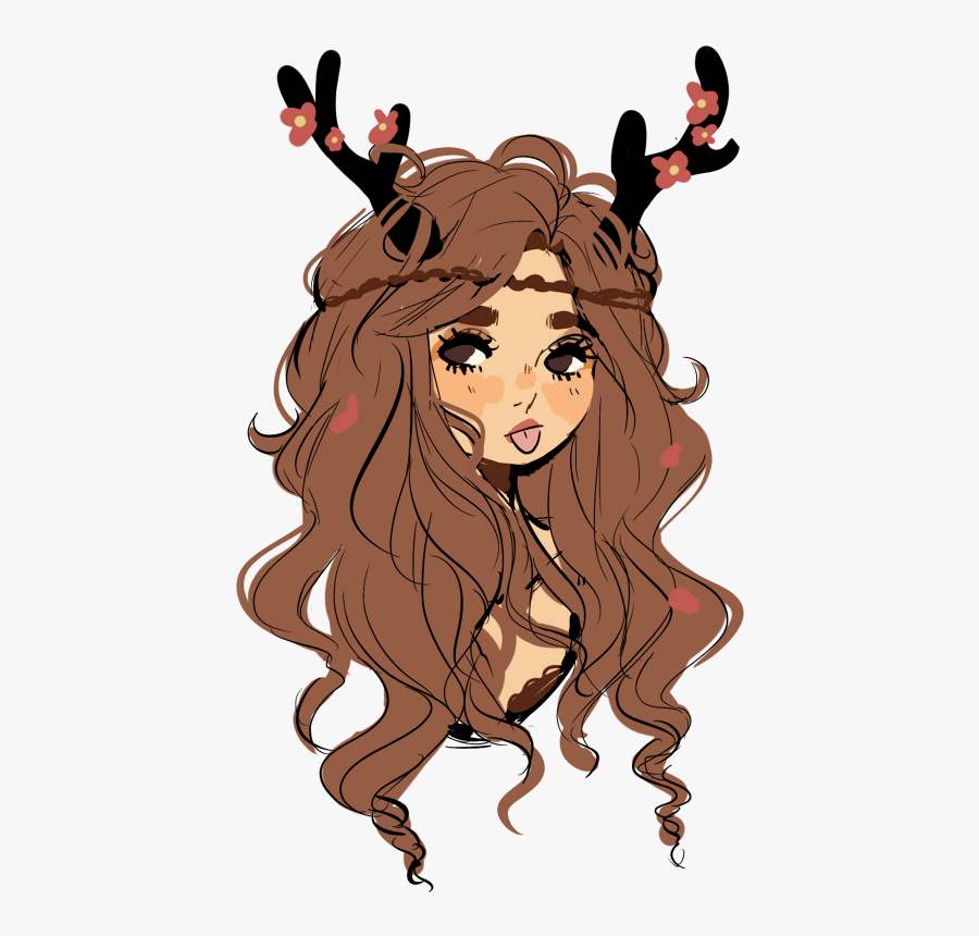 I Made A Glameow To Swap W - Deer Girl Drawing, Transparent Clipart