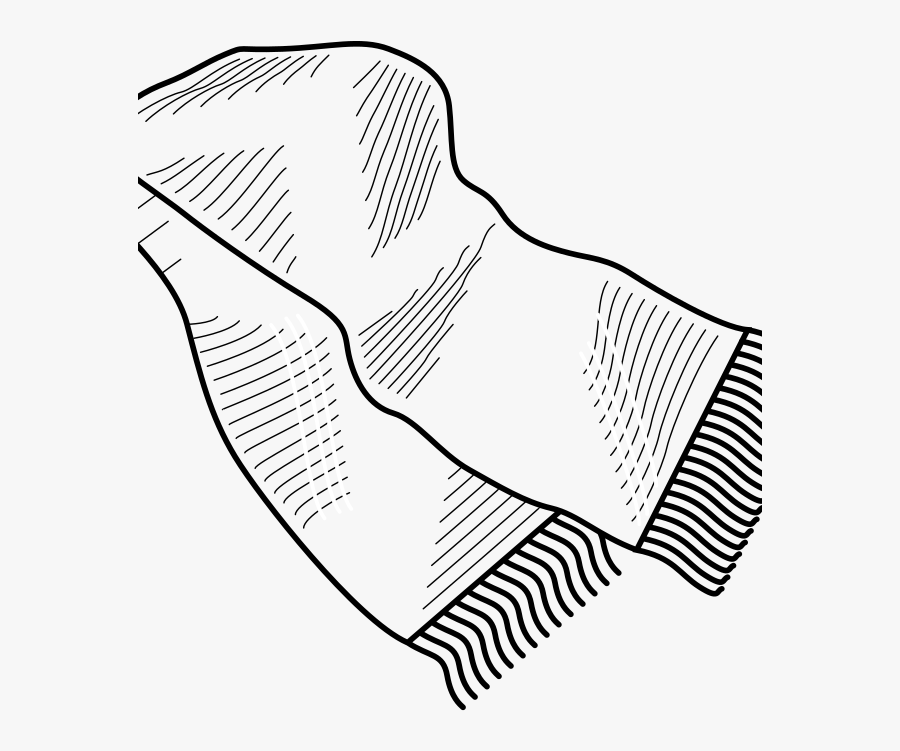 Line Art,leaf,angle - Scarf Clip Art Black And White, Transparent Clipart