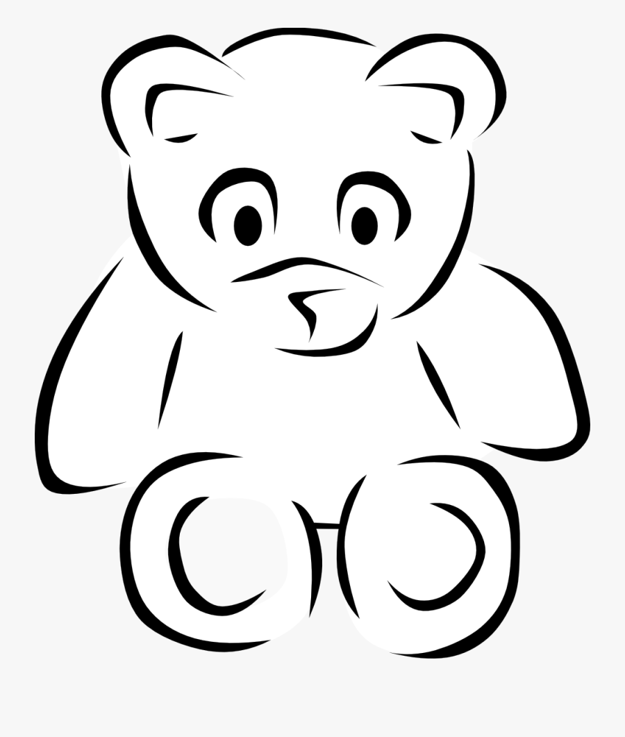 Stylized Teddy Bear Gera 1 Black White Line Art Tattoo - Non Living Things Clipart, Transparent Clipart