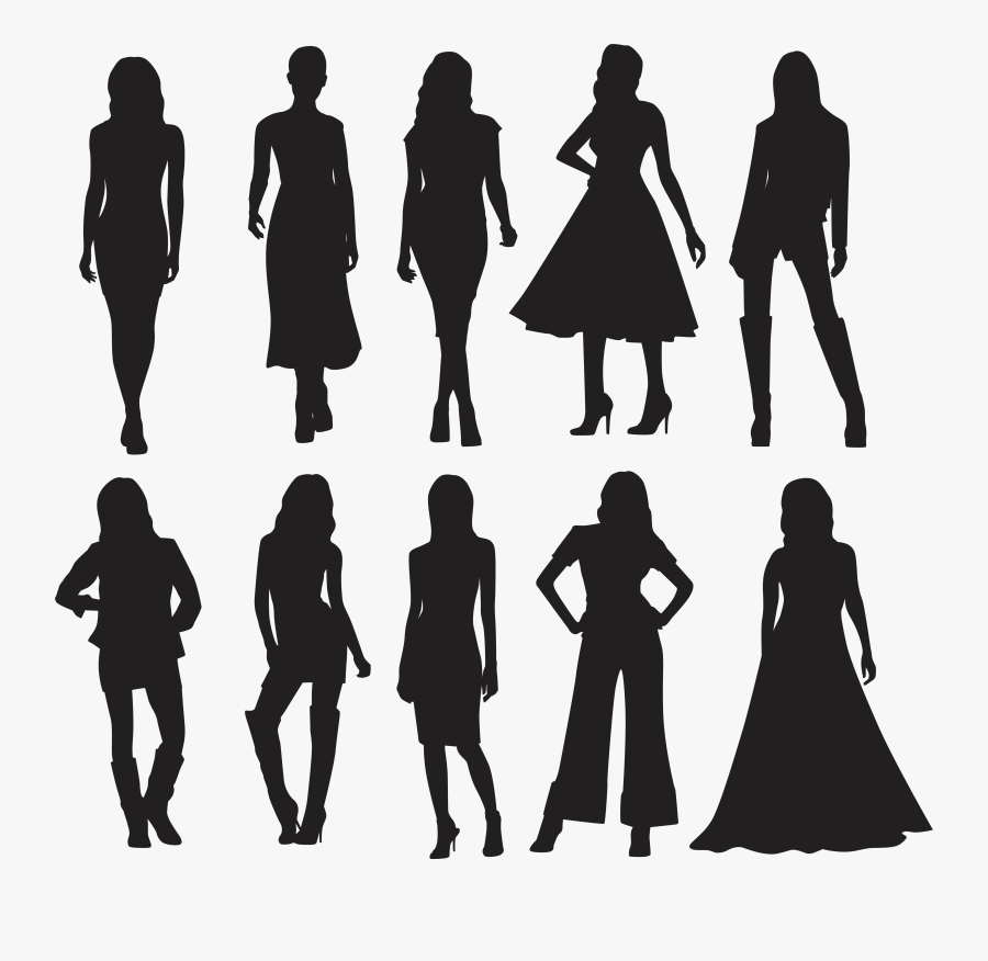 Fashion Silhouette Png At Getdrawings - Fashion Models Silhouette Transparent Background, Transparent Clipart