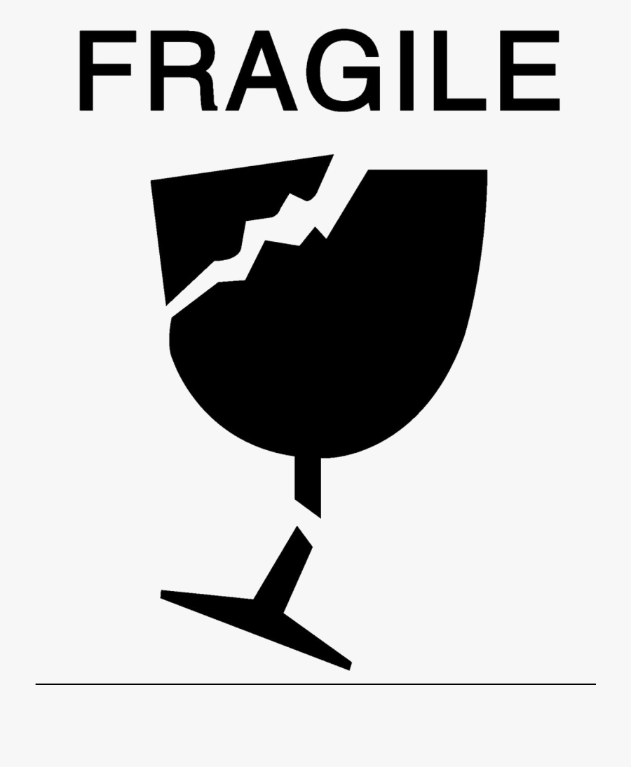 A Clipart Of Broken Glass With The Word "fragile - 4 X 6 Fragile Labels, Transparent Clipart