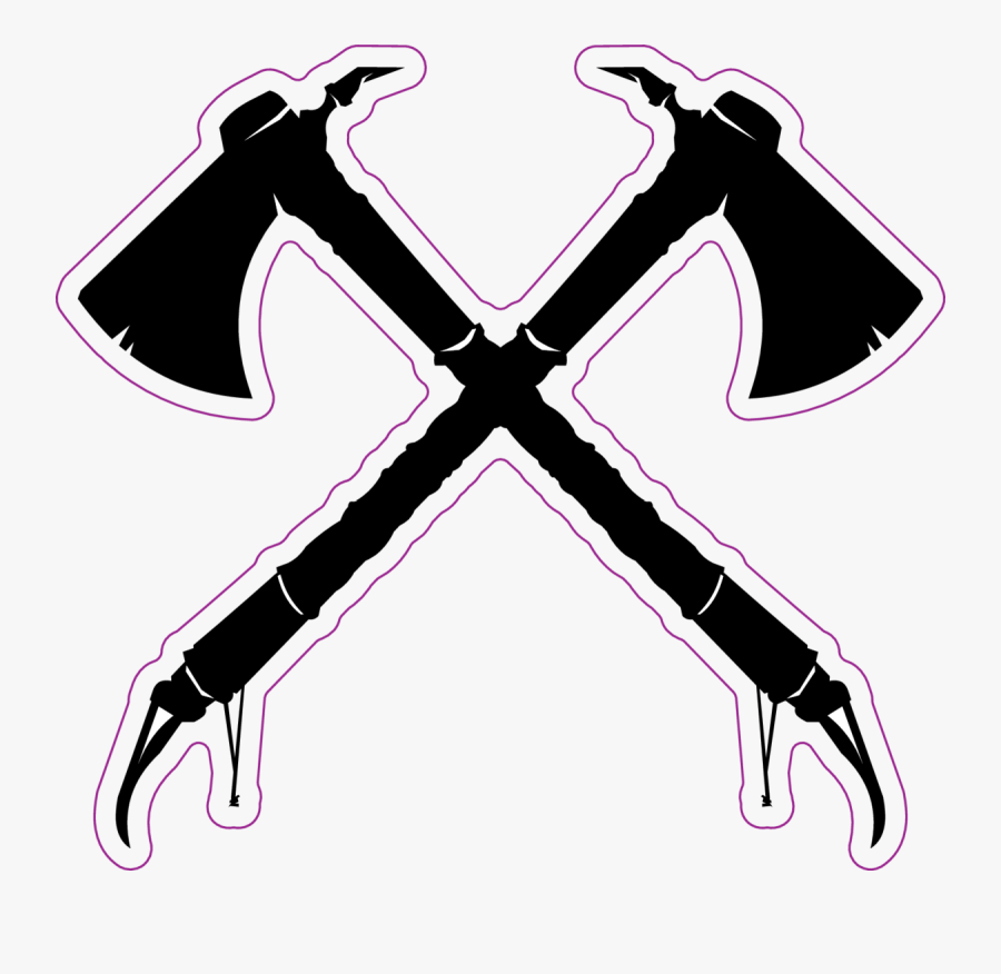 Crossed Tomahawks Sticker - Crossed Axes, Transparent Clipart