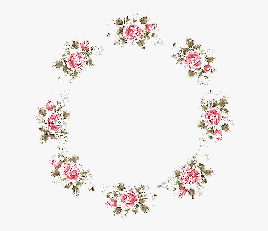 Frame Roses Flowers Aesthetic Tumblr - Cadre Rond Fond Transparent, Transparent Clipart