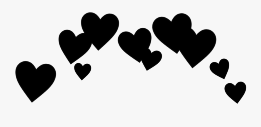 #heart #cute #effect #black #blackheart #love #cool - Black Heart Crown Transparent, Transparent Clipart