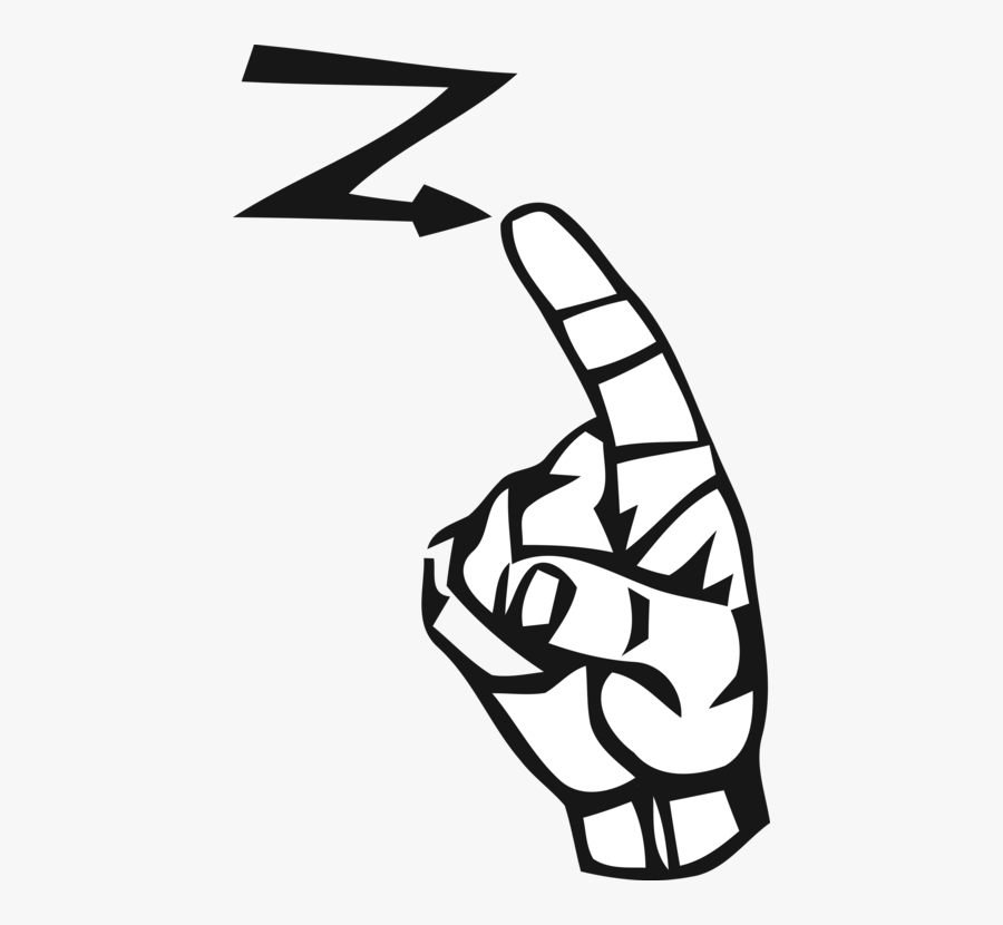 Art,monochrome Photography,text - Sign Language Z, Transparent Clipart