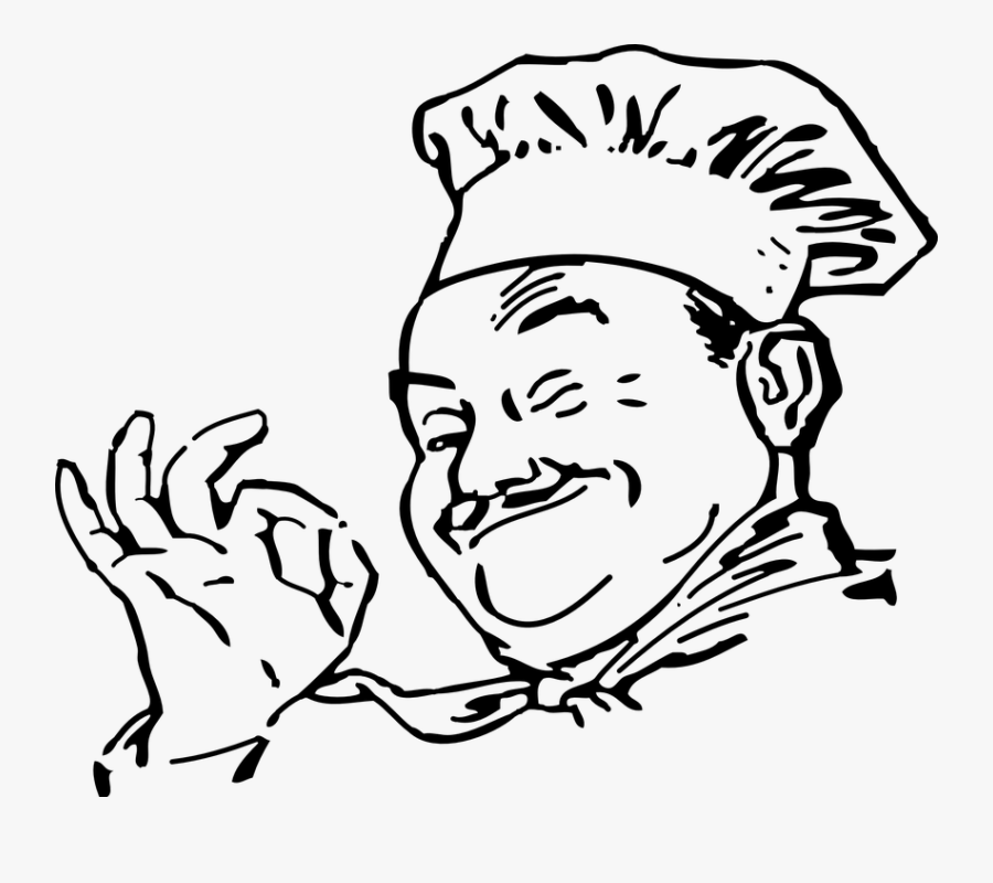 Chef Illustration - Chef Black And White Png, Transparent Clipart