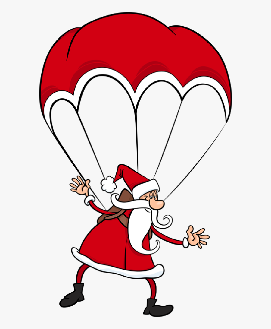 Santa Parachute Clipart, Transparent Clipart