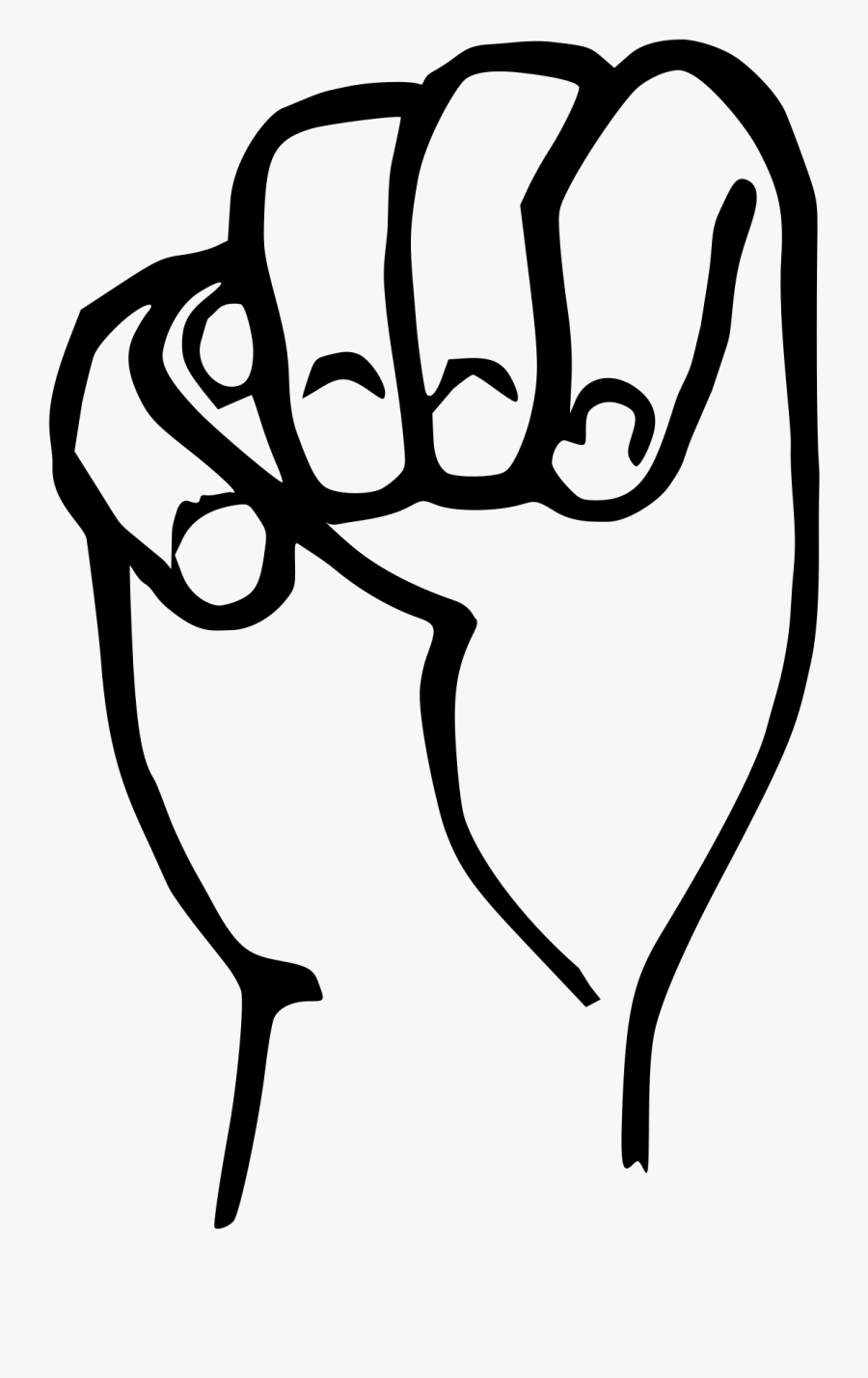 Transparent American Sign Language Clipart - Letter M In Asl, Transparent Clipart