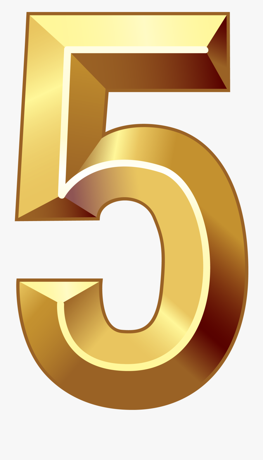 Five Clipart - Gold Number 5 Png , Free Transparent Clipart - ClipartKey