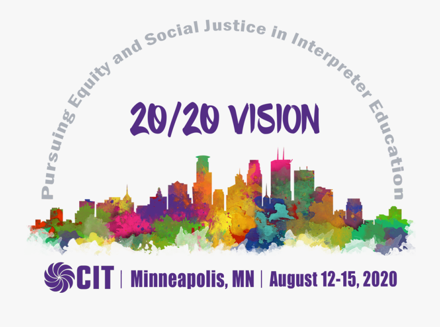 Colorful Outline Of Downtown Minneapolis With The Words - 2020 Vision Cit, Transparent Clipart