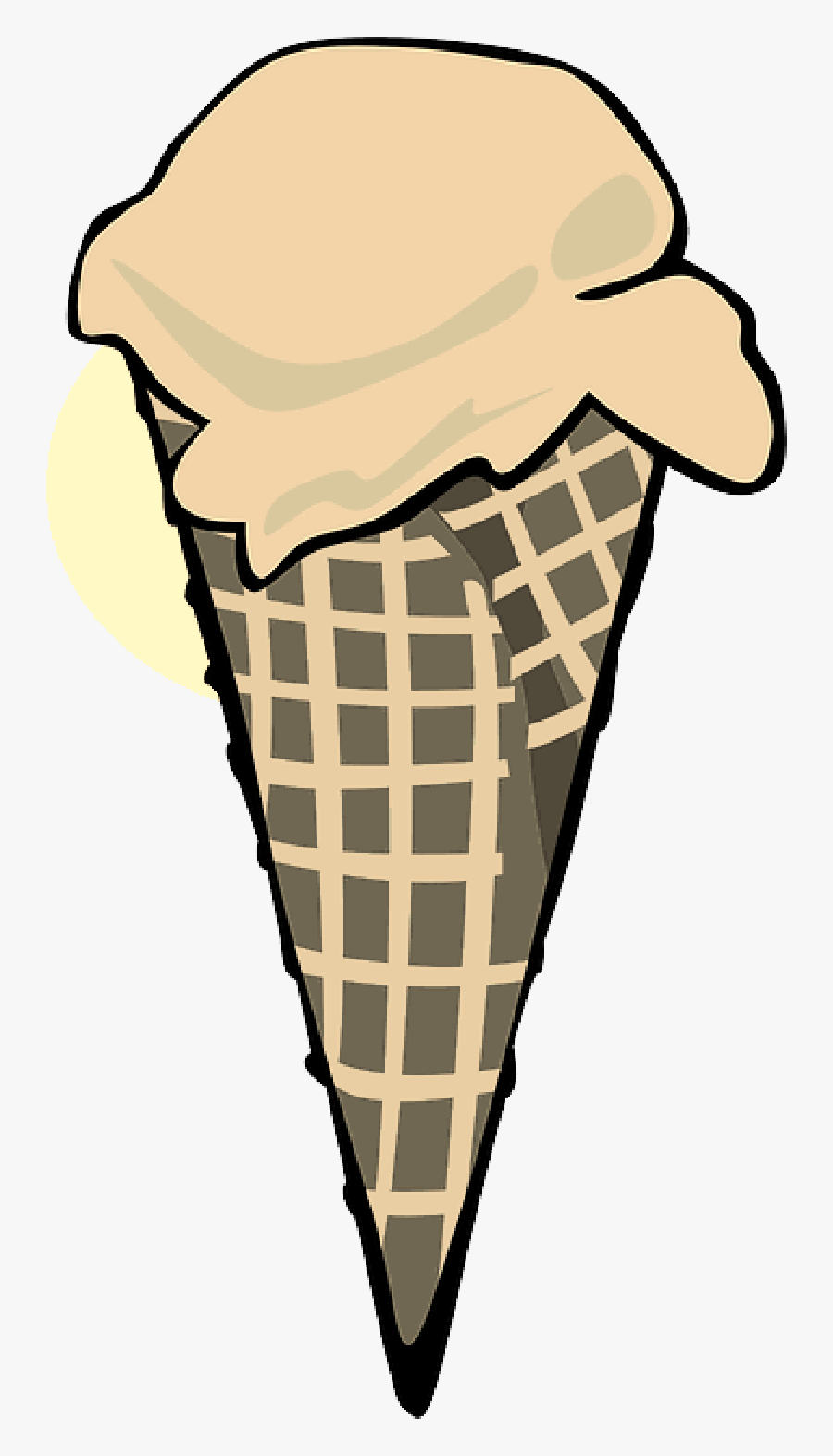 Food, Menu, Cartoon, Free, Ice, Cream, Cone, Chocolate - 2 Scoop Ice Cream, Transparent Clipart