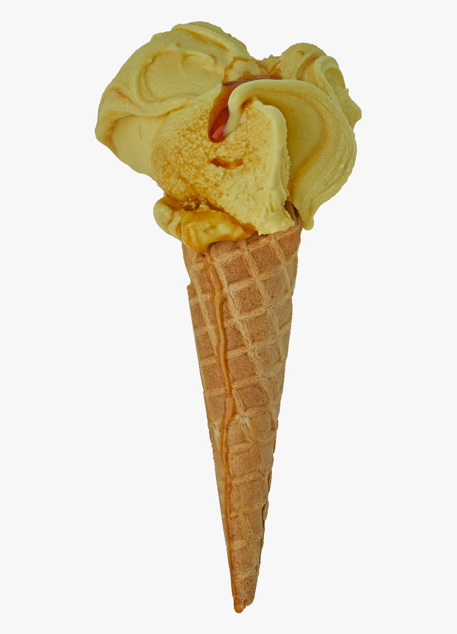 Sea Salted Caramel Ice Cream Cone - Snowflake Gelato Great Taste Award 2024, Transparent Clipart
