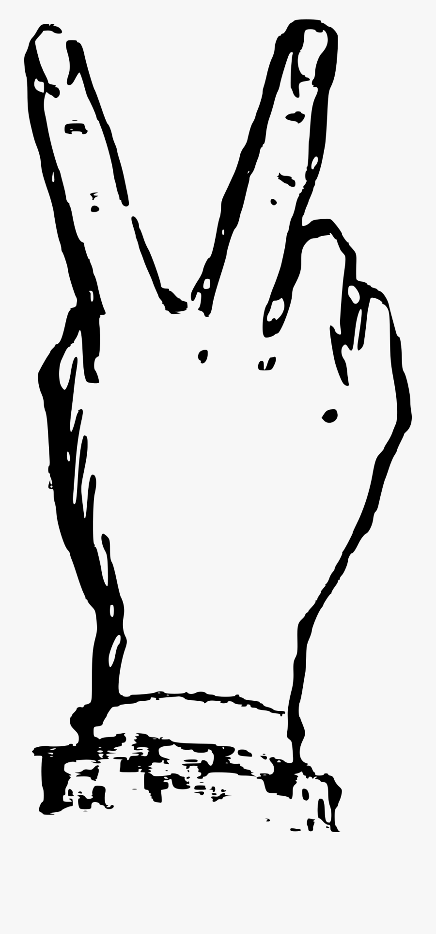 Deaf Alphabet V - V Hand Png, Transparent Clipart