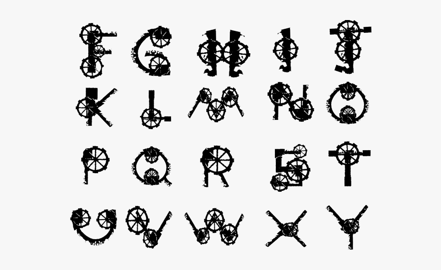 Steam Punk Art Letters, Transparent Clipart