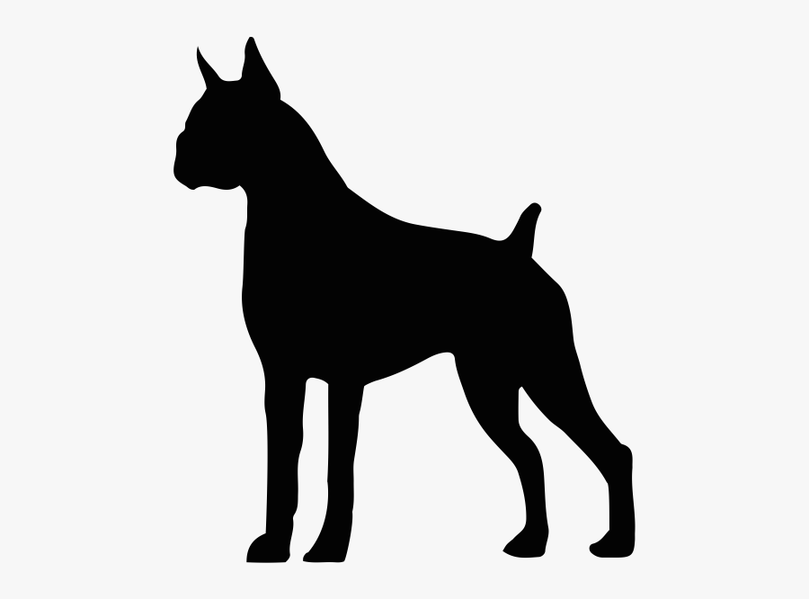 Clip Art Svg Transparent Stock - Boxer Dog Silhouette, Transparent Clipart
