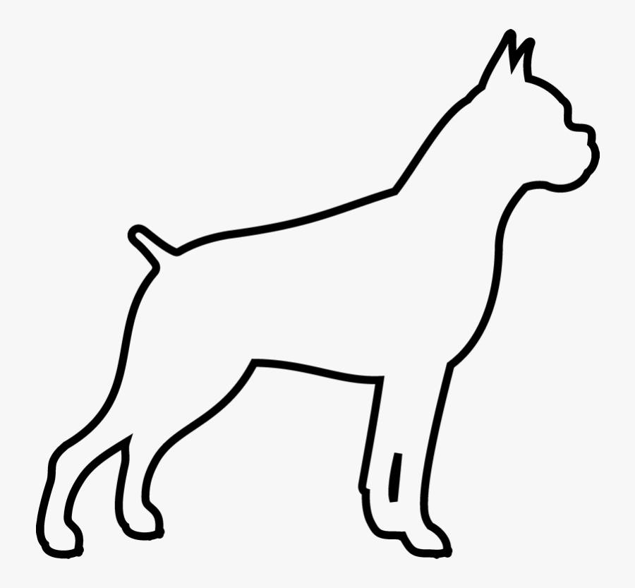 Boxer Dog Head Outline Coloring Pages Boxer Silhouettes - Outline Of A Boxer Dog, Transparent Clipart