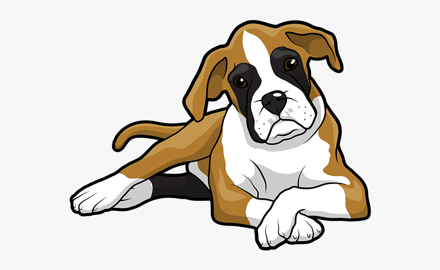 Boxer Dogs Clipart - Boxer Dog Puppy Cartoon, Transparent Clipart